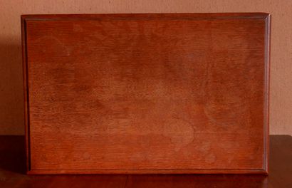 Natural wood silver chest with two handles...
