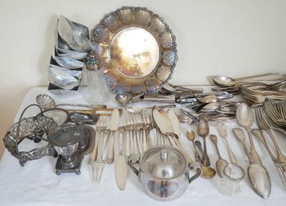 Lot of silver plated cutlery, dishes and...