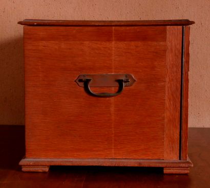 Natural wood silver chest with two handles...