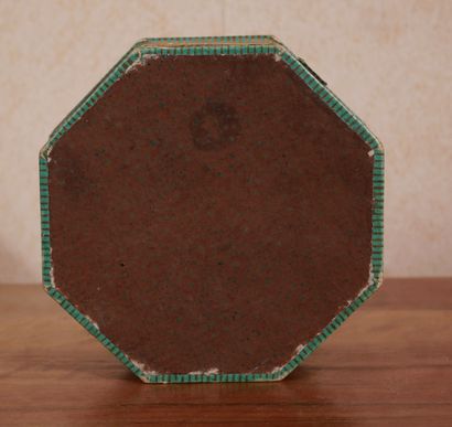 Octagonal cardboard box decorated with a...