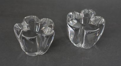 *DAUM France

Pair of crystal candlesticks...