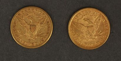*Deux pièces de 5 dollars en or 1882-189...