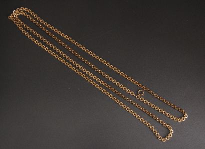 Collier double rangs en or jaune 18k, pds...
