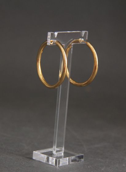 Paire de créoles en or jaune 18k, pds : 5...