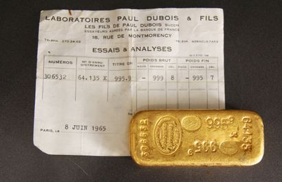 *Lingot en or 18k Cie des Métaux précieux...