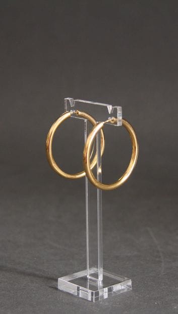 Paire de créoles en or jaune 18k, pds : 5...