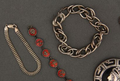 Lot de bijoux en argent 800°/°°, pds brut...