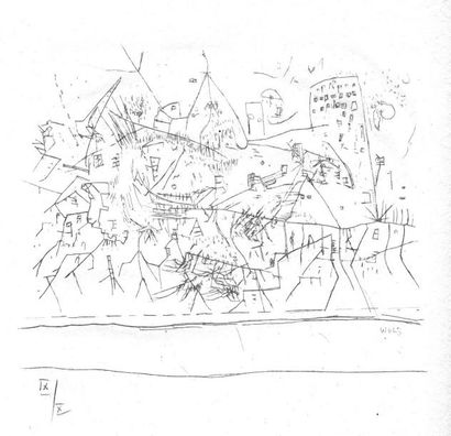 Une pointe sèche, terre cuite, pour Feuilles...