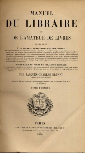 J. C. BRUNET
Manuel du libraire et de l'amateur...