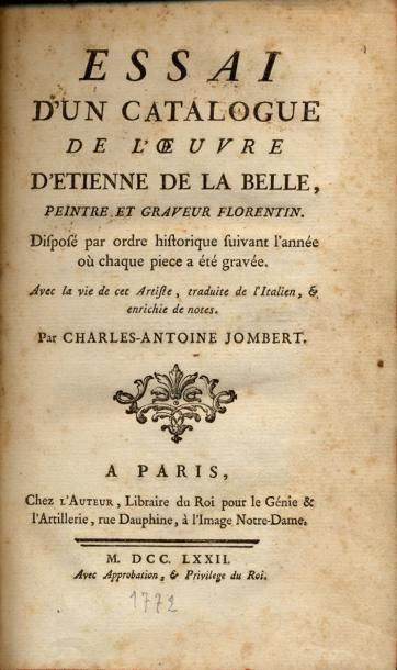 CHARLES ANTOINE JOMBERT
Essai d'un catalogue...