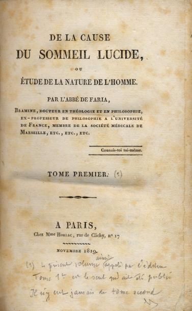 ABBÉ DE FARIA
De la cause du sommeil lucide...