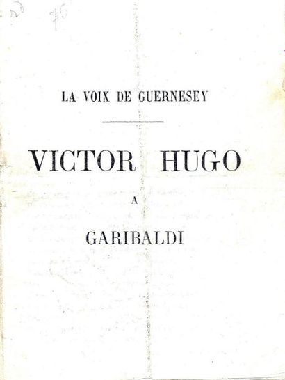 VICTOR HUGO
LA Voix de Guernesey. Lettre...