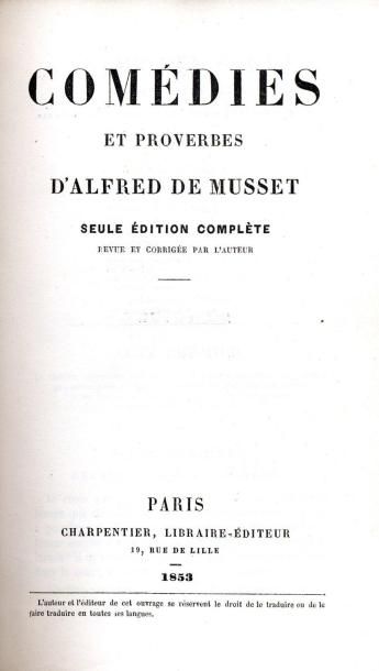 ALFRED DE MUSSET
Comédies et proverbes. Seule...
