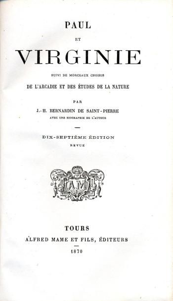 BERNARDIN DE SAINT-PIERRE
Paul et Virginie...
