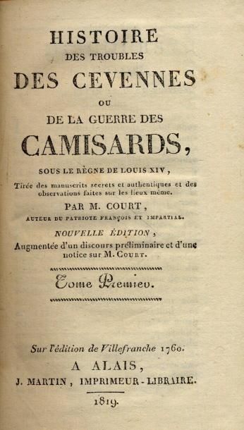 M. COURT
Histoire des Troubles des Cévennes...