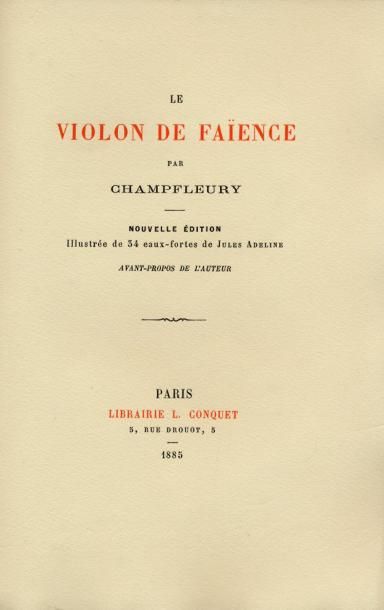 CHAMPFLEURY
Le Violon de Faïence. Illustré...
