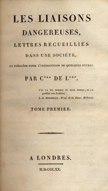 PIERRE CHODERLOS DE LACLOS
Les Liaisons dangereuses....