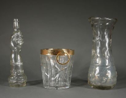 *Lot :
- Seau à bouteille en verre taillé,...