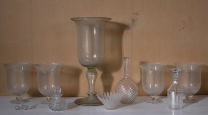 *Lot de photophores en verre et divers
H...