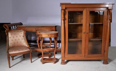 Mobilier de chambre à coucher en bois naturel...