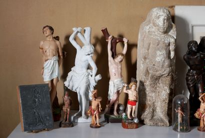 *Lot de sculptures en céramique, plâtres,...