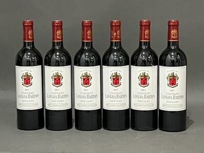 Six bottles Château LANGOA BARTON, Saint...
