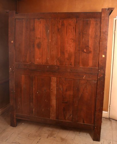 *Buffet deux corps en bois naturel ouvrant...