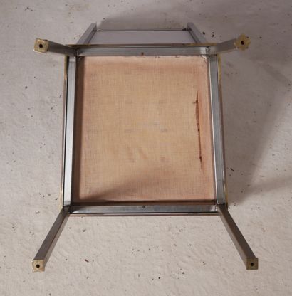 Table de salle à manger en métal chromé,...