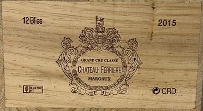 12 bouteilles Château FERRIERE, Margaux 2015,...