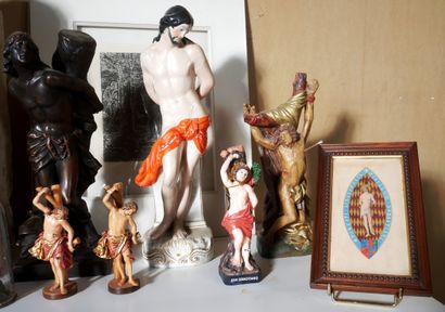 *Lot de sculptures en céramique, plâtres,...