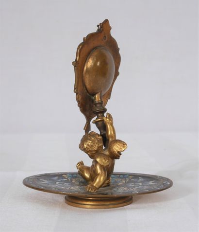 Porte-montre en bronze et bronze cloisonné...