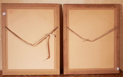 *Paire de glaces rectangulaires en bois doré
60...