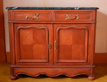 *Commode en bois naturel à deux tiroirs,...