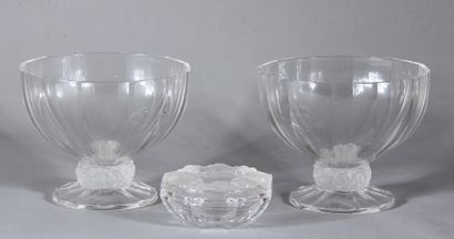 LANCEL

Paire de coupes sur pied et une bonbonnière...