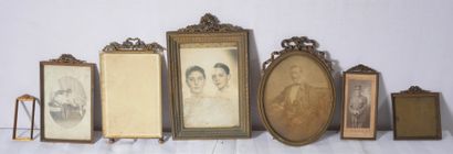 Lot de cadres photo en bronze, laiton et...