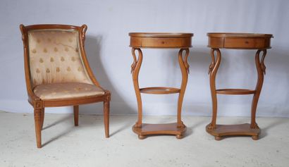 Mobilier de chambre à coucher en bois naturel...