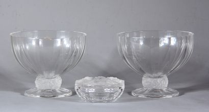 LANCEL

Paire de coupes sur pied et une bonbonnière...
