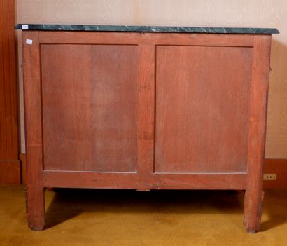 *Commode en bois naturel à deux tiroirs,...