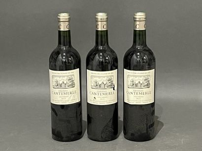 3 	bouteilles 	Château. 	CANTEMERLE, 5ème...