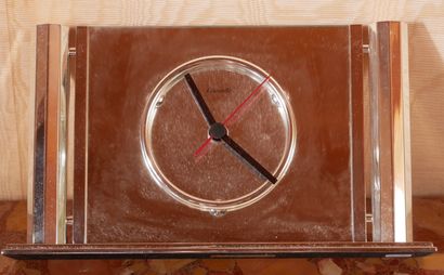*CHRISTOFLE
Pendule de table en métal argenté,...