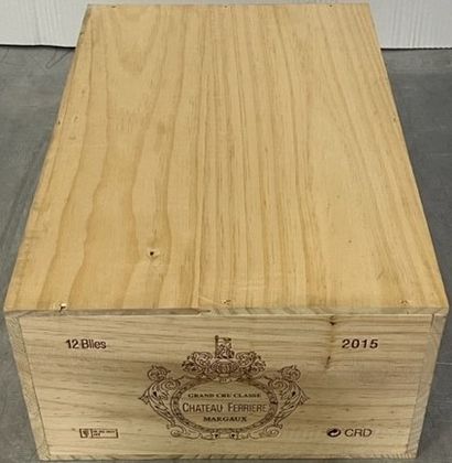 12 bouteilles Château FERRIERE, Margaux 2015,...