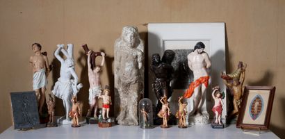 *Lot de sculptures en céramique, plâtres,...
