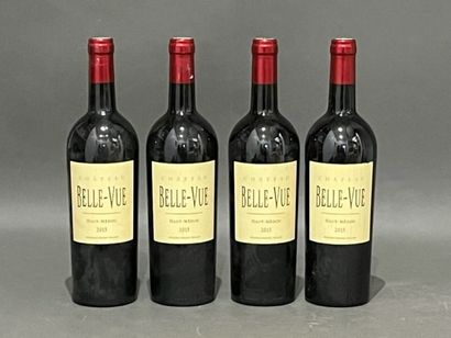 4 	bouteilles 	Château 	BELLE-VUE, 	Haut-Médoc...