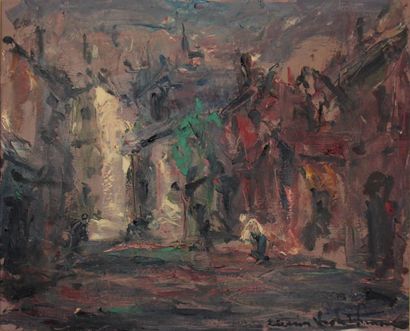 Elemer VAGH-WEINMANN (1906-1990)
Ruelle animée
Huile...