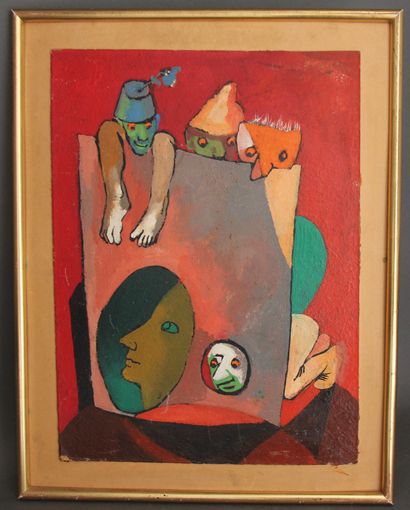 Mara RUCKI (1920-) attribuée à
Masacarade
Huile...