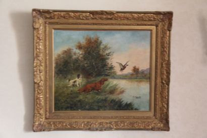 Ecole moderne
La chasse au canard
Huile sur...