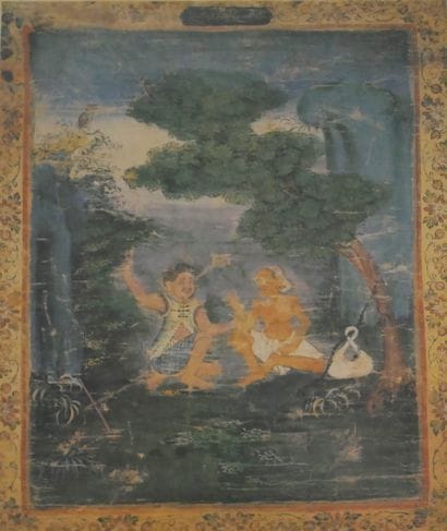Ecole indienne ?
Deux personnages dans un...