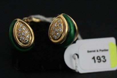 Paire de clips d'oreilles en or jaune de...