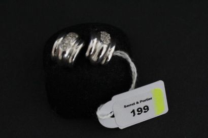 Paire de boutons d'oreilles en or gris de...