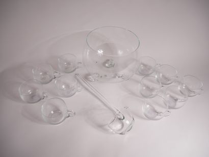 Service à punch en verre, comprenant : 


-	1...